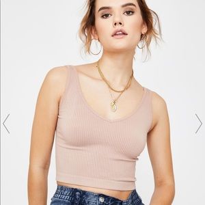 Free people xs/s ribbed tank nude NWT